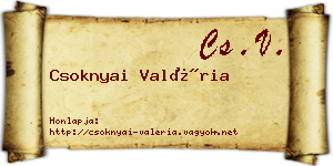 Csoknyai Valéria névjegykártya